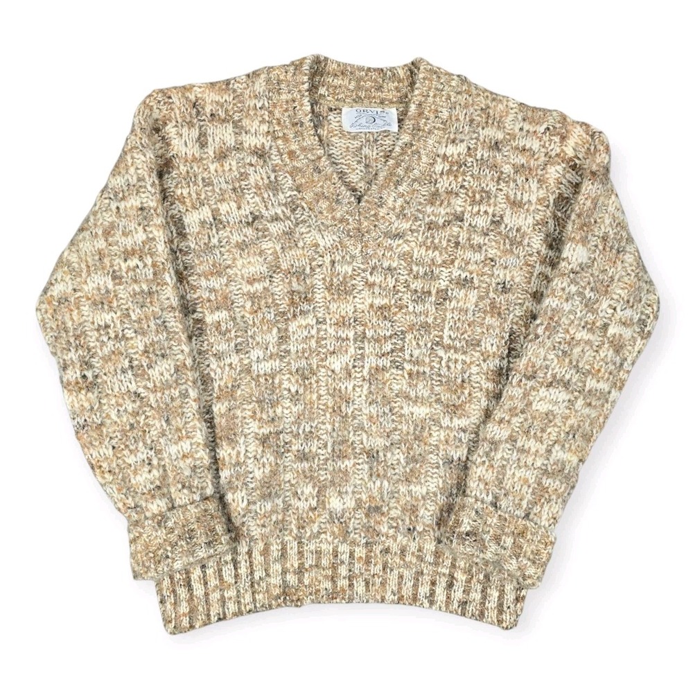 Vintage Orvis Sweater Women's S/M Fishing Tackle Manchester Chunky Knit V-Neck